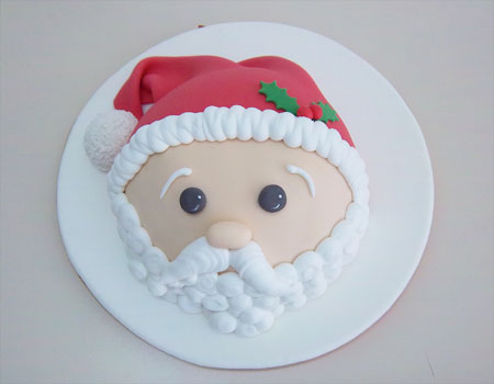 Torta para navidad con cara de Papá Noel