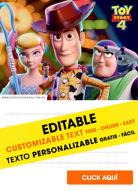 Invitaciones editables de Toy Story