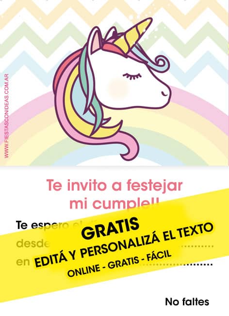 55 Invitaciones De Unicornios Gratis Para Editar Personalizar E Imprimir Invitaciones Editables Gratis