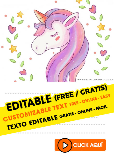 55 Invitaciones De Unicornios Gratis Para Editar Personalizar - plantillas roblox roblox para colorear e imprimir