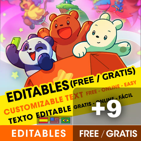 [+9] Free WE BABY BEARS birthday invitations for edit, customize, print or send via Whatsapp