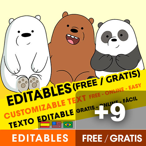 9 Convites de aniversário Urso sem Curso para editar grátis (WhatsApp e Imprimir)