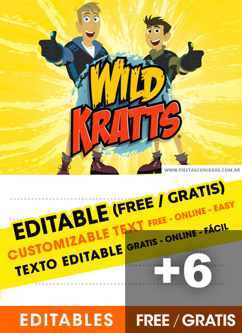 [+6] Free WILD KRATTS birthday invitations for edit, customize, print or send via Whatsapp