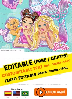 Invitaciones de Barbie
