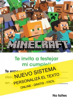 Minecraft invitation template