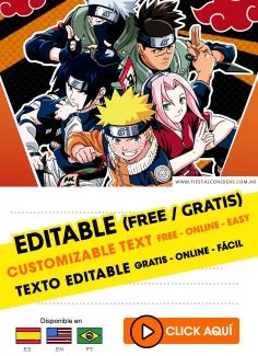 Naruto invitation template